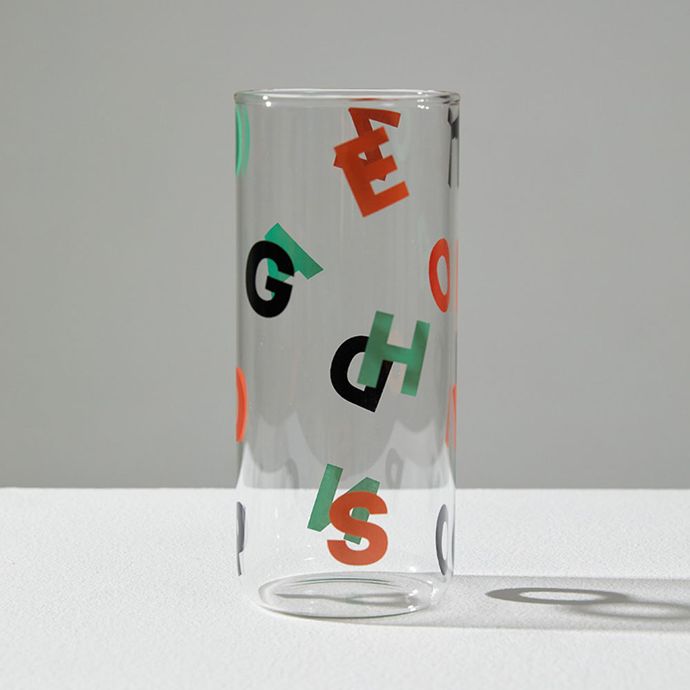 PZG alphabet logo glass cup