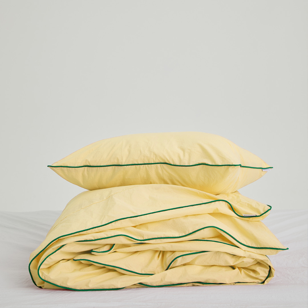 Frame muji bedding set Yellow/Green (SS/Q/K)
