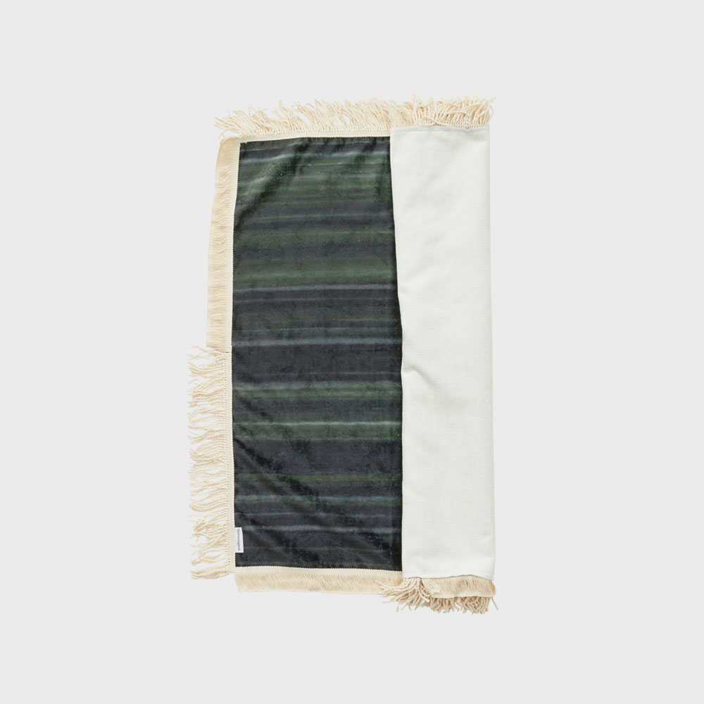 Fade line tassel blanket (Green)