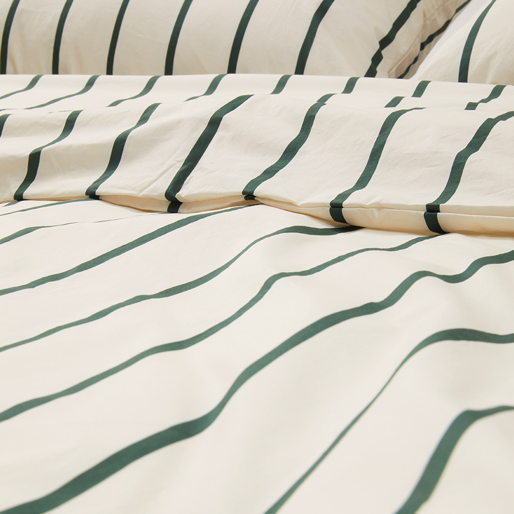 Striped duvet cover (Ivory)