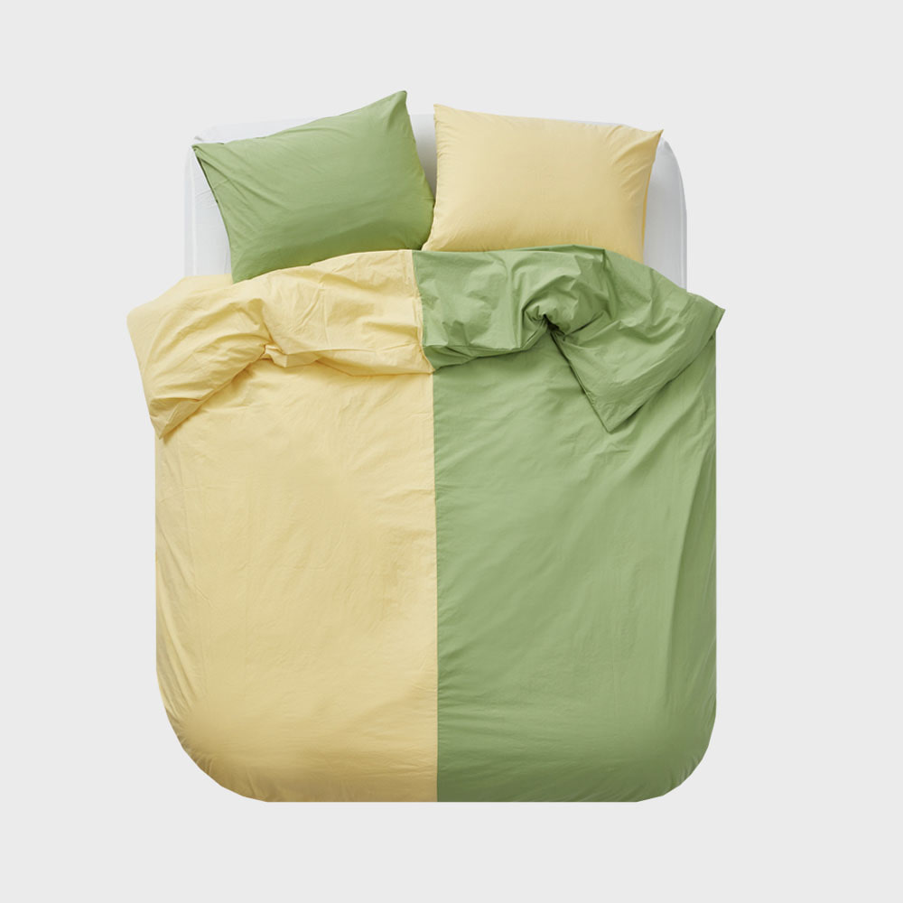 PZG Half muji bedding set (Yellow,Green) (SS/Q/K)